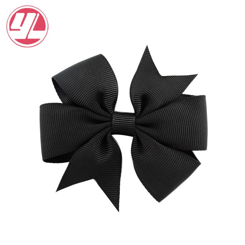 Wholesale 10pcs Handmade Baby Dovetail V Ribbed Ribbon Bow Hairpin